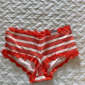 Cacique Red and White Striped Panties